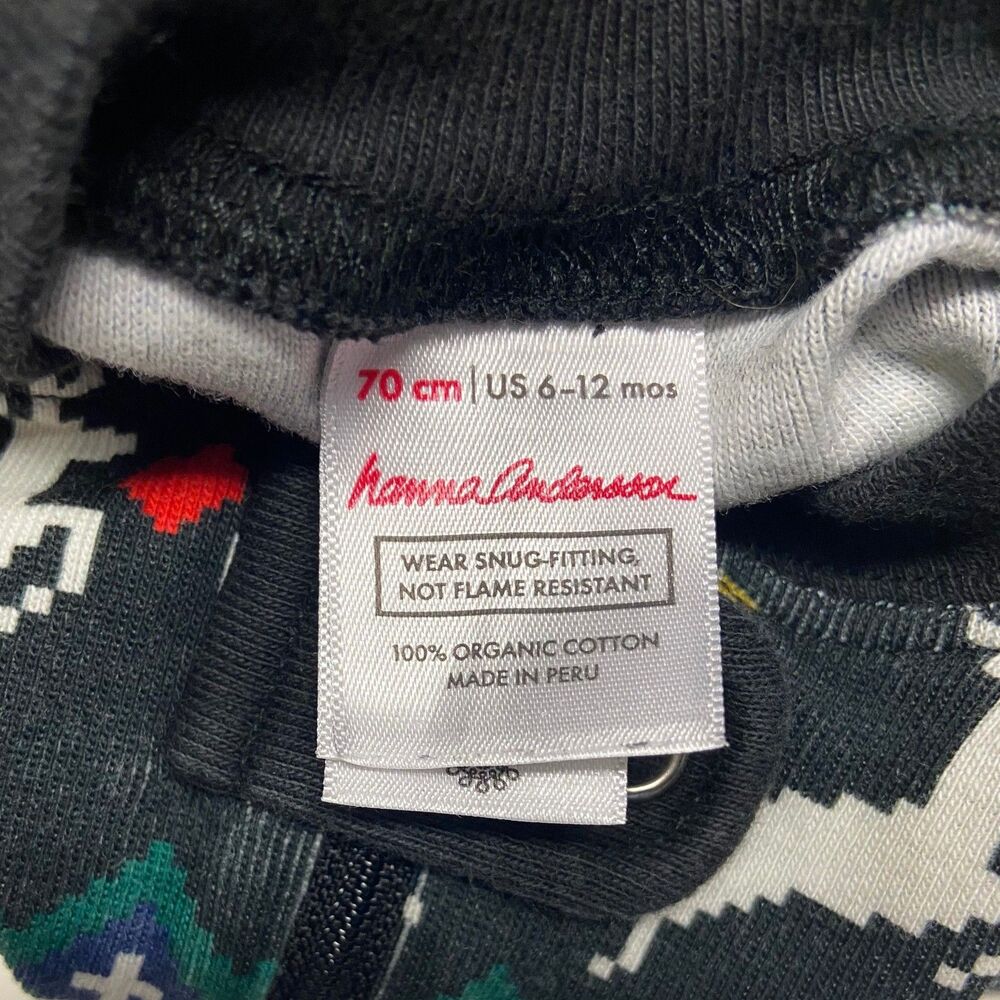 Hanna Andersson Baby Zip Sleeper 6-12 Months Organic Cotton Reindeer Long Sleeve - Picture 3 of 3